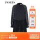 PORTS寶姿 商場同款新品女裝波點低腰縮褶連衣裙SL8D012KFP024 黎霧藍 M (6)