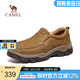 駱駝（CAMEL）男鞋新款韌磨砂牛皮止滑耐磨樂福套腳經(jīng)典休閑皮鞋男 G13A307157古銅色 41