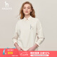哈吉斯（HAZZYS）女裝 春秋季拼色LOGO休閑圓領(lǐng)活力衛(wèi)衣ABTSE0BCF03 白色WT XL (170/92A 42)