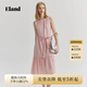 ELAND衣戀連衣裙女涼爽舒適半門(mén)襟無(wú)袖蛋糕A字長(cháng)裙夏季新款 粉色(25)Pink M 165