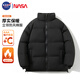 NASA GISS棉服男秋冬季純色棉衣厚款防風(fēng)外套保暖面包服棉襖 黑色 2XL