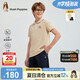 暇步士（Hush Puppies）童裝男童速干套裝大童學(xué)院風(fēng)短袖POLO衫兒童短褲 淺沙灰  170 