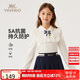 英氏（YEEHOO）女童polo衫兒童T恤中大童裝長(zhǎng)袖上衣學(xué)院抗菌打底衫秋 白色 140
