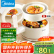 美的（Midea）電煮鍋 小電鍋 電蒸鍋 長柄 宿舍小鍋 多功能輔食鍋 學生宿舍泡面XZE2017 1.6L配蒸籠【國家補貼】