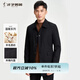 才子【夾棉】男士帥氣毛呢大衣春秋保暖工裝風(fēng)翻領(lǐng)外套時(shí)尚明線(xiàn)大口袋 黑色 2XL 180/96Y