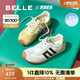 百麗（Belle）跑道歪頭德訓(xùn)鞋女25秋新商場款網(wǎng)面透氣薄底休閑鞋E3H1DCM5預(yù)售 米白色 38 (240mm)