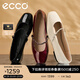 愛(ài)步（ECCO）七夕禮物 芭蕾舞鞋女 25年新款瑪麗珍低跟淺口單鞋 舞悅234333 黑色23433304001 （牛皮革） 39