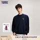TOMMY JEANS秋冬男女復(fù)古金色鑲邊簽字體字母寬松美式圓領(lǐng)T恤衛(wèi)衣17784 深藍(lán)色C87 L