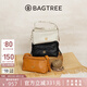 BAGTREE【明星同款】包包樹奶盒包植鞣皮新輕奢單肩斜挎Hobo女包七夕禮物 皎月白-小號【雙磁吸款】 高級小眾