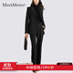 MeetMetro瑪依爾2025秋新款職業(yè)西裝套裝女氣質(zhì)通勤西服西褲兩件套 黑色【現貨】 M