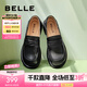 百麗（Belle）兩穿樂(lè)福鞋女商場(chǎng)同款圓頭英倫風(fēng)單鞋B2J1DAA4 黑色 36 (230mm)