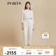 PORTS寶姿商場同款春夏新款女裝淺亞麻金小腳西裝九分褲LD8P056PWQ073 亞麻淺金 M (6)