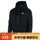 耐克（NIKE）男冬季連帽夾克外套加絨保暖 休閑運動(dòng)  BV2646-010黑色L