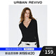 UR2025秋季新款女裝休閑運(yùn)動(dòng)風(fēng)拉鏈修身長袖T恤UWJ450117 黑色 XL