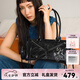 JellyToyboy【七夕情人節(jié)禮物】包包女包JTB法棍包新款牛皮腋下包通勤斜挎包 黑色