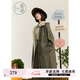 紫涵（ZIHAN）紫涵戶(hù)外工裝風(fēng)撞色連帽風(fēng)衣女秋季寬松多口袋中長(zhǎng)款外套 牧場(chǎng)綠 S