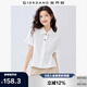 佐丹奴短款襯衫女夏季純棉府綢通勤風(fēng)翻領(lǐng)襯衣女短袖05345468