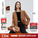 朗姿2025年春季新款法式高智設計感西服外套氣質(zhì)職業(yè)通勤西裝女 紅駝色 M