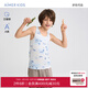 Aimer kids愛慕兒童天使背心MODAL卡通IP款男女童吊帶背心跨欄背心AK111E871 男-地圖 160 （85-100斤）