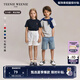 Teenie Weenie Kids小熊童裝24春夏款男女童純棉基礎(chǔ)款圓領(lǐng)T恤 藏青色 130 cm