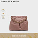 CHARLES&KEITH子母鏈條大容量流浪包托特包單肩斜挎包女包生日禮物CK2-40671449 CK2-40671539Mauve紫紅色 L