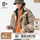 金利來(lái)（Goldlion）g+男士棉服秋冬季山系戶外藏帽設(shè)計(jì)拼接防風(fēng)外套男士寬松棉衣 69卡其 M 170/88A 推薦120-130斤