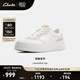 Clarks其樂輕盈系列女鞋新品透氣時尚厚底簡約輕盈防滑休閑板鞋 白色 261747264 36