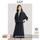 LILY2025春新款法式重工荷葉邊寬松休閑易打理百搭通勤夾克外套女 411藏青 L