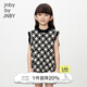 jnby by JNBY江南布衣童裝無(wú)袖木耳邊毛衣連衣裙棋盤(pán)格春女童兒童1O2G11990 090/黑色系多彩混雜色 110 cm