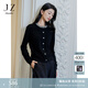 玖姿·安娜蔻BlingBling全羊毛香風(fēng)釘珠開(kāi)衫針織衫女秋款 素黑 S