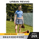 UR2025夏季新款女裝休閑抽繩格紋花苞超寬松半裙UYU550066 墨藍格子 (偏短有內襯) S (XS-S)