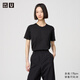優(yōu)衣庫女裝SUPIMA COTTON圓領(lǐng)T恤短袖打底內(nèi)搭474408 09 黑色 M /160/84A