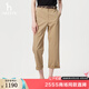 HAZZYS哈吉斯女裝 2025春季新款女士純色時尚通勤休閑褲女ATDSP0CAP34 米色BI 44 (165/76A 44)