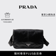 PRADA/普拉達【七夕禮物】男士金屬徽標(biāo)飾牛皮革單肩包郵差包 黑色