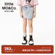 little MO&Co.little moco童裝25夏裝新款女童純棉裙褲牛仔短褲子甜酷百搭 牛仔淺藍色 130 130/56