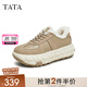 他她（TATA）厚底休閑德訓鞋女鞋加絨保暖毛毛鞋冬季新款CEF01DM4 卡其色（仿毛里） 36