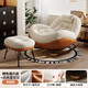 法思丹搖椅大人躺椅家用陽(yáng)臺休閑單人客廳2025新款輕奢懶人搖搖椅沙發(fā)椅 【米白色-親膚雪尼爾】橙色貓抓皮底座+腳蹬