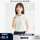 佐丹奴t恤衫女夏季純棉純色氣質(zhì)小高領(lǐng)連片短袖t恤女13323309