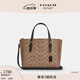 蔻馳（COACH）新款奧萊女士夏季經(jīng)典標志MOLLIE 25號托特包單肩斜挎包 IM/棕黃色/黑色