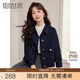 熙世界sllsky小香風(fēng)休閑短款外套女新款女裝上衣小個(gè)子百搭翻領(lǐng)夾克2025年秋裝 寶藍(lán)色 M