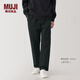 無(wú)印良品（MUJI）男式 水洗棉輕便褲男士長(cháng)褲子秋季款男裝直筒褲休閑 AE0YZA5A 黑色 L (175/88A)