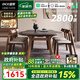 迪策伸縮巖板實(shí)木餐桌家用小戶型可變圓桌現(xiàn)代輕奢方圓兩用巖板餐桌 1.3米【基礎(chǔ)版橡木】