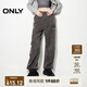 ONLY秋季褲腳抽繩寬松高腰工裝褲休閑褲女|124414034 E15 無言灰色 XS (155) 60A