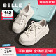 百麗（Belle）休閑帆布鞋女商場(chǎng)同款厚底增高板鞋B3P1DBM4預售 米色 36 (230mm)