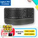 羅技（Logitech）WAVE KEYS 人體工學(xué)鍵盤(pán) 無(wú)線(xiàn)藍牙鍵盤(pán) 配備軟墊掌托 - 石墨黑（商用版）