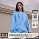 MEDM【王鶴棣同款】國潮牌長袖t恤男女春秋季打底衫LOGO刺繡寬松 藍(lán)色（現(xiàn)貨） L