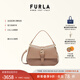 芙拉（FURLA）【禮物】【明星同款】FLOW中號牛皮女士通勤手提包單肩斜挎包 灰褐色