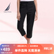 諾帝卡（NAUTICA）【商場同款】女裝春夏款萊賽爾棉彈柔軟透氣七分褲女32PO03 黑色0TB L
