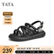 他她（TATA）白色沙灘涼鞋女軟底松糕鞋外穿百搭夏季新款WDP01BL3 黑色 39