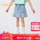 巴拉巴拉童裝兒童短裙女童牛仔短裙2025夏款甜美裙子【商場(chǎng)同款】 牛仔淺藍88101 130